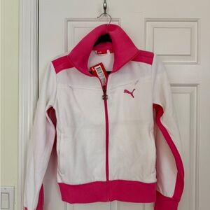Puma Pink and White Track Jacket